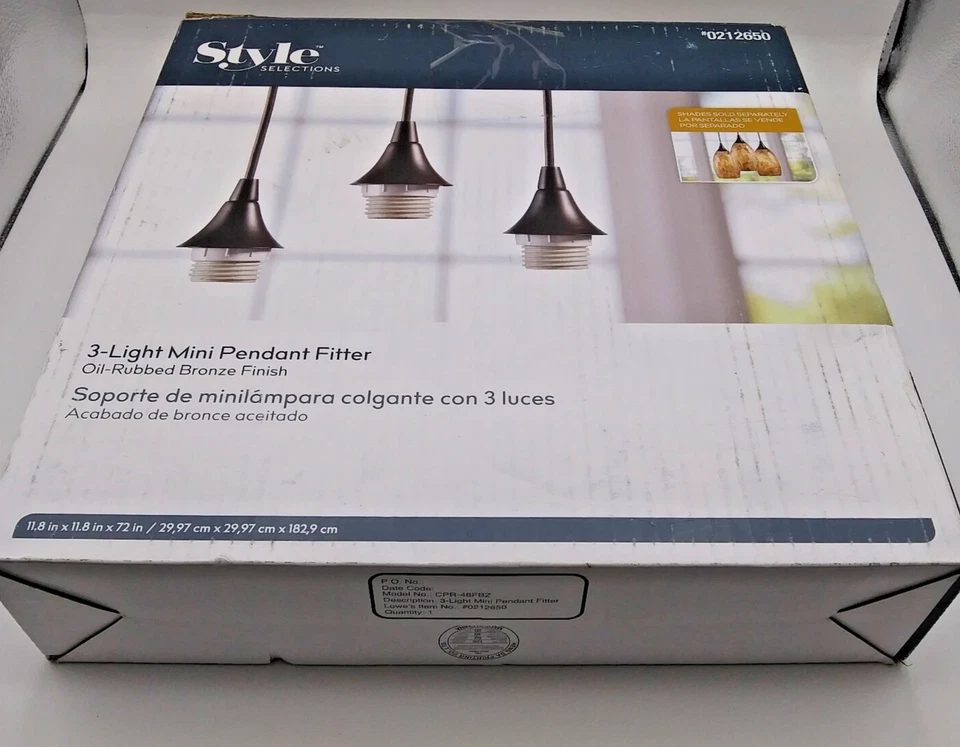 Portfolio 3-Light Mini Pendant #0212650 Oil-Rubbed Bronze Finish Open Box