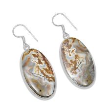 Crazy Lace Agate Gemstone 925 Sterling Silver Handmade Earrings For Women