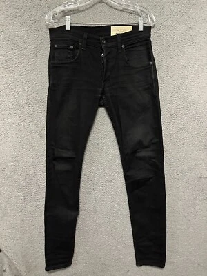 rag & bone Standard Issue Fit 1 Skinny Leg Jeans Mens 30 x 33 Black Button Fly - Image 1 of 4