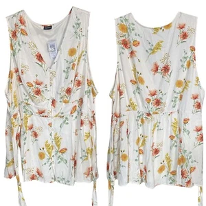 Torrid Rayon Tank Damen Übergröße 26/4x ärmellose Taille Detailkrawatte hinten - Bild 1 von 10