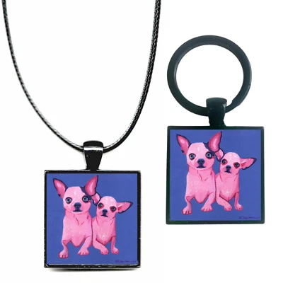Chihuahua Keychain or Necklace, Great Stocking Stuffer for Dog Lovers! - Image 1 of 3
