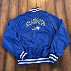 Vintage Champion Seattle Seahawks NFL Satin Bomber Jacket Men’s XL Made In USA - Picture 1 of 8