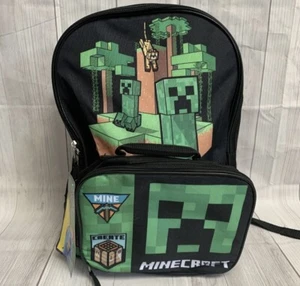 Minecraft Rucksack mit Brotdose Set für Jungen & Mädchen, 16 Zoll, - Bild 1 von 7