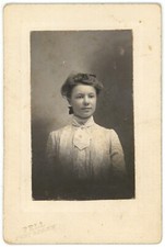 Circa 1900'S Named Small Cabinet Card Beautiful Young Woman Fell Fort Ann, NY