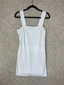 Old Navy Sheath Dress Womens Medium White Sleeveless Tank Pockets Tenniscore - Picture 1 of 10
