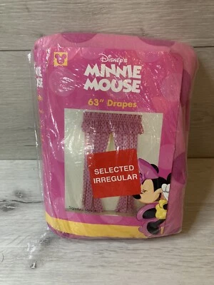 VTG 90s Minnie Mouse "Pink Polkadot” Drapes 80”x63” Springmaid Wamsutta Disney - Image 1 of 4