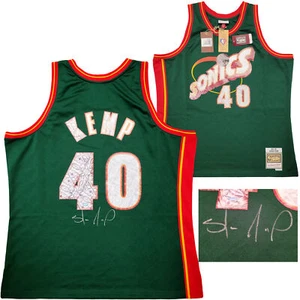 SONICS SHAWN KEMP AUTOGRAPHED GREEN AUTH M & N JERSEY NBA TOP 75 XXL MCS 203428 - Picture 1 of 11