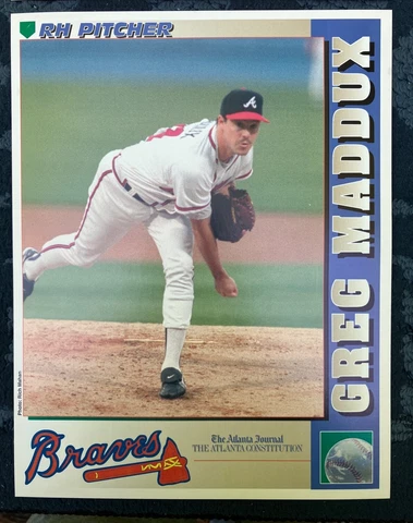 Greg Maddux Atlanta Braves Poster Card 1996 Rare  AJC Limited Ed 8.5x11 Cover