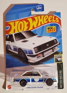 HOT WHEELS - FORD ESCORT RS2000 - BLANC - 4 SUR 250 - RETRO RACERS 1 SUR 10 NEUF dans son emballage - Photo 1/2