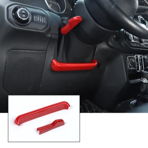 2x Car Steering Wheel Height Adjust Trim Cover for Jeep Wrangler JL JT 2018+ Red - Imagen 1 de 12