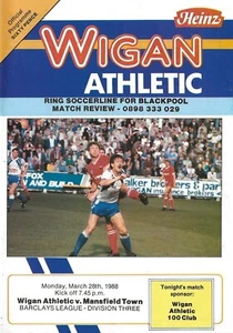 Football Programme WIGAN ATHLETIC v MANSFIELD TOWN Mar 1988 - Picture 1 of 1