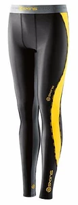 GREAT SAVINGS || Skins Dnamic Youth Compression Long Tights - Black/Citron - Picture 1 of 2