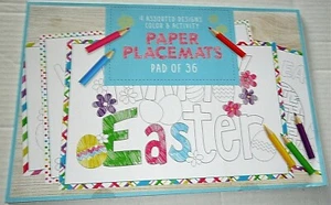 Almohadilla de mantel de papel EASTER DE 36 16""X11"" 4 DISEÑOS DE ACTIVIDADES Y COLORES - Imagen 1 de 2