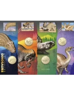 2022 Australian Dinosaurs Four-Coins $1 Privy Marked Limited Ed 1000 release PNC - Picture 1 of 5