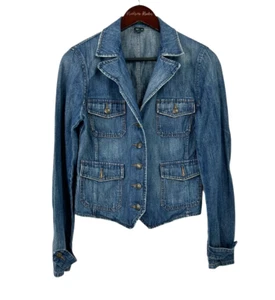 Ralph Lauren Polo Jeans Co Blau Jacke Damen Gr. M Fitted Denim Vintage 90s N1 - Bild 1 von 12
