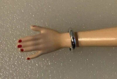 Brazalete pulsera Barbie plástico plata joyería Foto 1 de 3