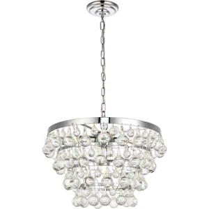 Crystal Pendant Chandelier 5 Light Fixture Foyer Dining Room Bedroom Hallway 17" - Picture 1 of 5
