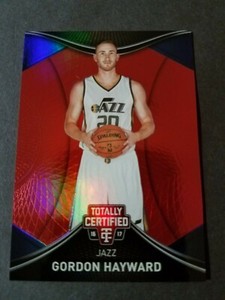 2016-17 Panini Totally Certified Red Gordon Hayward #62, serial number 162/199