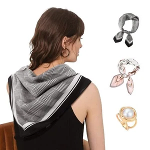 Square Silk Scarves Women Square Silk Hair Scarf Head Sleeping Wrap Satin Hea... - Picture 1 of 7