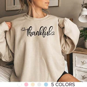 Thankful Sweatshirt, Thanksgiving Sweatshirt for Women, Thanksgiving Sweatshirt, - Picture 1 of 17
