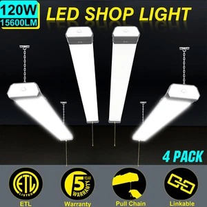 120W LED Garage Light Commercial Office LED Shop Light Fixture Linkable - 4 PACK - Picture 1 of 11