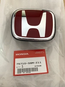GENUINE JDM 05-06 ACURA RSX FRONT RED EMBLEM NEW HONDA GENUINE OEM 75710-S6M-Z11 - Picture 1 of 5