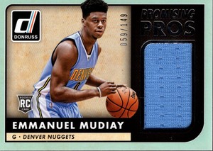 2015-16 Donruss Promising Pros Jumbo Swatches #8 Emmanuel Mudiay Jersey /149