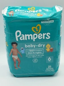 Pannolini asciutti per bambini Pampers~ taglia 6 35+lb ~ 21 carati sesamo street - Foto 1 di 7