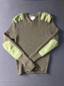 Suéter de Lana Verde USMC, Talla 38-40 Estrellas y Rayas Woolover De Colección - Imagen 1 de 6