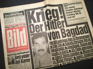 Bildzeitung BILD 03.08.1990 * zum 30. 31. 32. Geburtstag * Saddam Hussein Bagdad - Picture 1 of 1