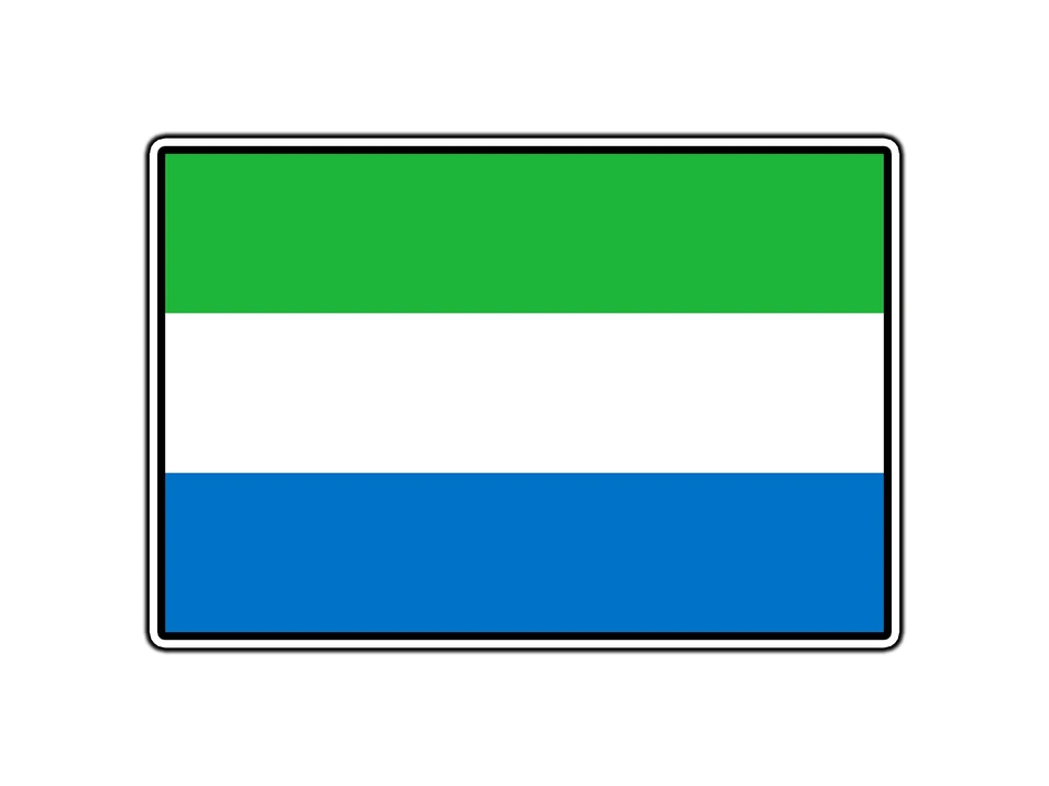 Sierra Leone Flag World Country Sticker Waterproof Vinyl Decal DieCut Car Laptop - Image 1 of 1