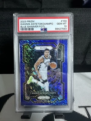 2023-24 Panini Prizm - Giannis Antetokounmpo #103 Blue Shimmer Prizm /35 - Image 1 of 3
