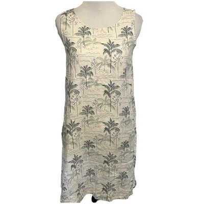 C&C California NEW Tropical Print Dress Womens XS Palm Tree Linen Mini Casual - Image 1 of 4