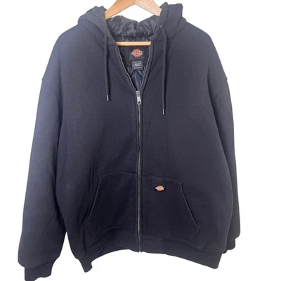 Dickies Mens 2XL Full Zip Hooded Quilted Lined Black Workwear Hoodie - Image 1 of 4