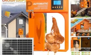 Abridor de Puerta Automático para Gallinero, Puerta Pivotante con Temporizador y Sensor de Luz, Naranja - Imagen 1 de 7