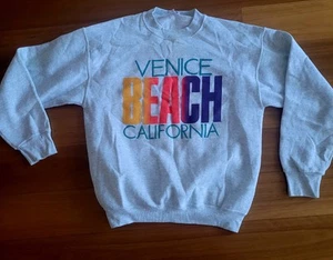 Vintage 90s Venice Beach California Crewneck Sweatshirt Blend XL White Made USA - Picture 1 of 9