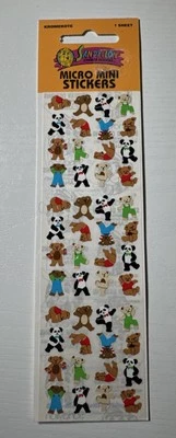 Vintage Stickers Sandylion Kromekote Micro Mini Dancing Exercise Bears NIP - Image 1 of 4