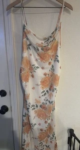 SHEIN Orange/ White Strap Maternity Dress Floral Size M  - Picture 1 of 2