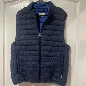 Saddlebred DOWN Puffer Vest Navy Blue Lightweight Full Zip 4-Pocket Outdoor - Picture 1 of 7