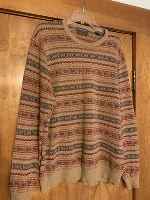 LYLE SCOTT Size Medium Mens 100% Combed Cotton Fair Isle  Sweater VGUC - Image 1 of 4