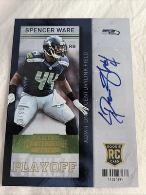 2013 Panini Contenders Spencer Ware #184 Rookie Auto /99 RC - KD - Image 1 of 2