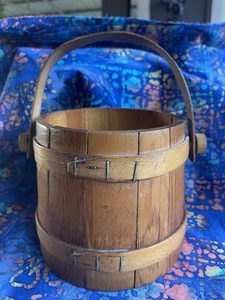 Antique Wood Frikin Small 5" Sugar Bucket - Picture 1 of 18