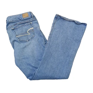 American Eagle Jeans Gr. 12 Damen blau Stretch Mid Rise Boho Künstler ausgestellt Y2K - Bild 1 von 17