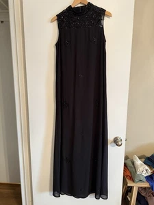 ModCloth Black Beaded Sheath Formal Gown Dress Small - Picture 1 of 3