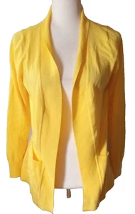 Suéter cárdigan amarillo frente abierto brillante Cielo para mujer talla M - Imagen 1 de 9