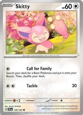 Skitty 130/162 SV05 Temporal Forces Pokemon 007657 - Image 1 of 2