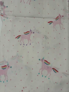 New Pottery Barn Kids Unicorn Rainbow Organic Full Sheet Set ~Pink~ - Picture 1 of 4