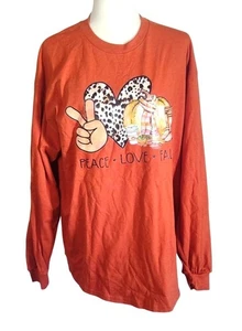 Camiseta Gildan XL Peace Love Fall manga larga 100 % algodón - Imagen 1 de 14