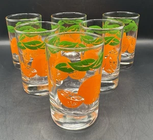 Vintage 1987 Anchor Hocking Orangensaft Gläser 6er Set flacher Boden 3,5" hoch - Bild 1 von 11