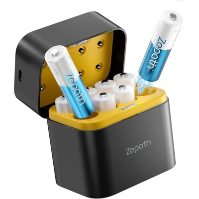 Rechargeable Lithium AA 8-pack, 3000mWh, charger, 1.5V, batteries - Bild 1 von 4